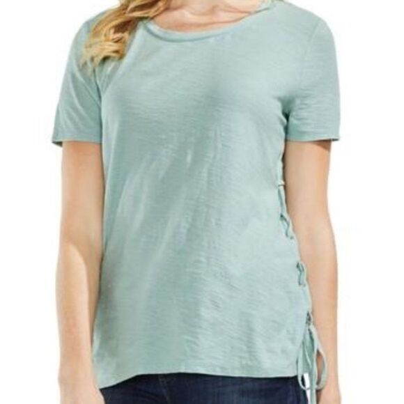Vince Camuto Side Lace-Up Cotton Slub Top SP - Picture 1 of 5
